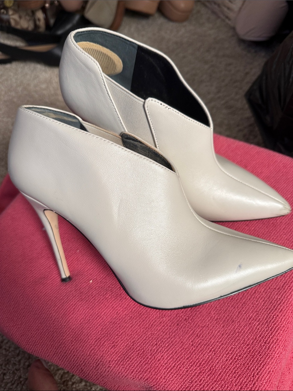 Guess Ivory Pointed Toe Stiletto Ankle Boots